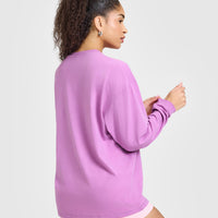 Classic Oversized Lightweight Long Sleeve Top | Orchid Purple