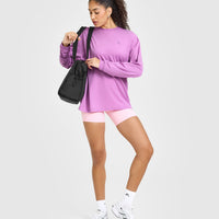 Classic Oversized Lightweight Long Sleeve Top | Orchid Purple