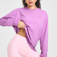 Classic Oversized Lightweight Long Sleeve Top | Orchid Purple