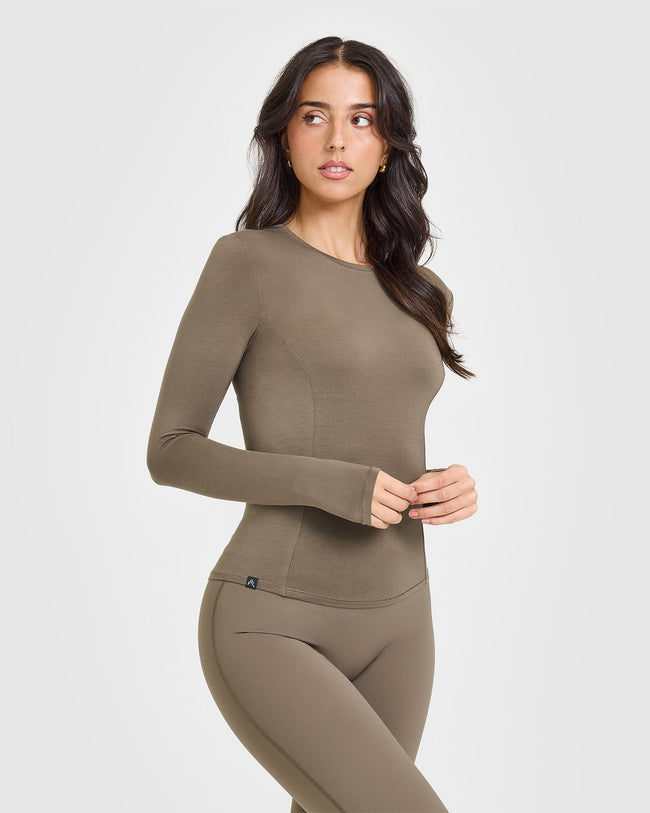 Mellowâ„¢ Soft Long Sleeve Top | Moss Brown