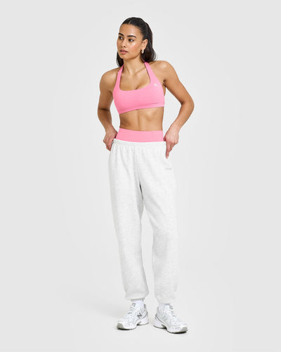 EasyLift™ Halter Bralette with White Logo | Peony Pink