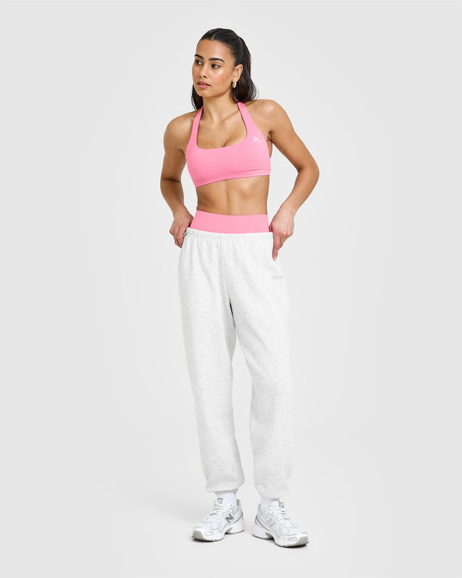 EasyLift™ Halter Bralette with White Logo | Peony Pink
