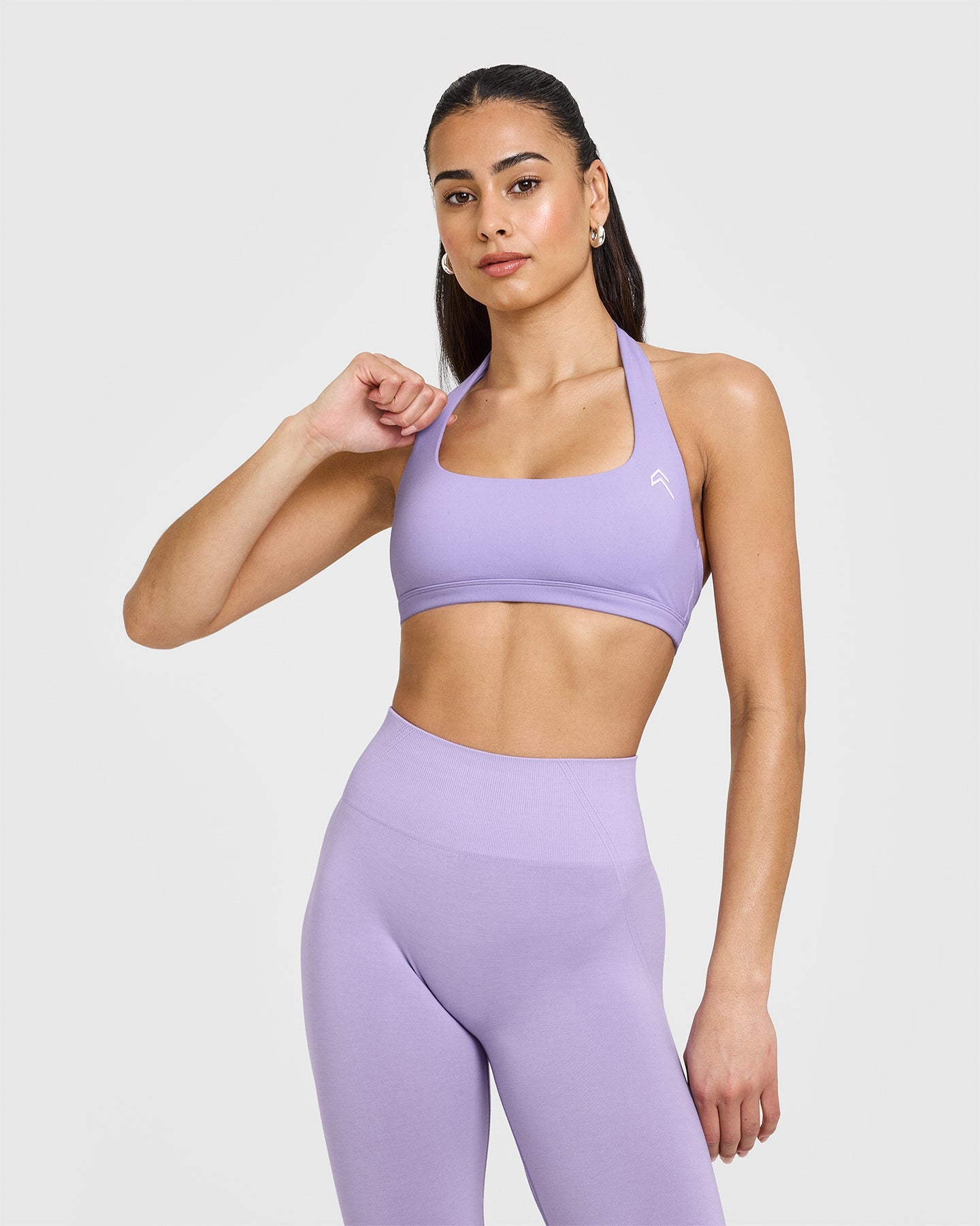 EasyLift™ Halter Bralette with White Logo | Wisteria Purple