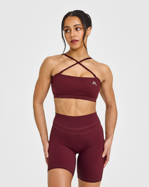 Oner Modal EasyLift™ Multi Way Bandeau Bralette with White Logo | Rosewood