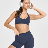 SoftMotion™ Bralette with White Logo | True Blue