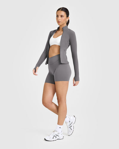 SoftMotion™ Jacket with White Logo | Ash Grey