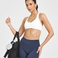 SoftMotion™ Leggings with White Logo | True Blue