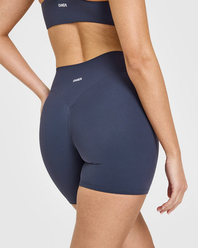 SoftMotion™ Shorts 6" with White Logo | True Blue