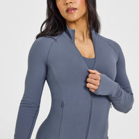 SoftMotion™ Jacket with White Logo | Granite Blue