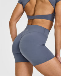 SoftMotion™ Shorts 6" with White Logo | Granite Blue