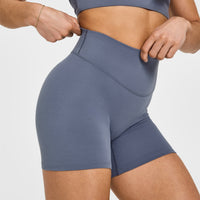 SoftMotion™ Shorts 6" with White Logo | Granite Blue