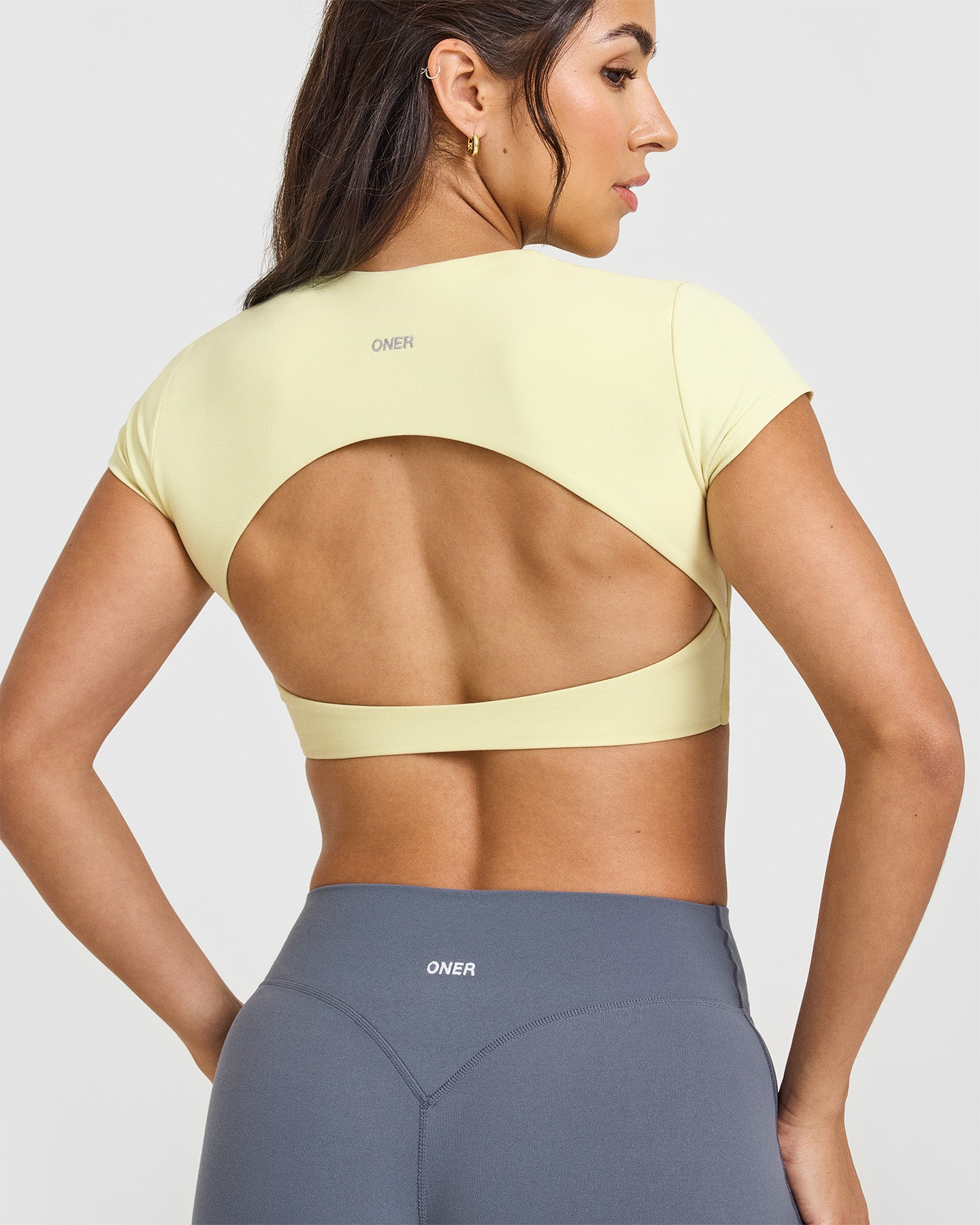 SoftMotion™ Short Sleeve Crop Top | Pastel Yellow