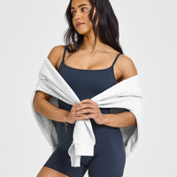 SoftMotion™ Strappy Vest with Built in Bra Shelf with White Logo | True Blue
