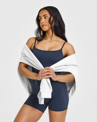 SoftMotion™ Strappy Vest with Built in Bra Shelf with White Logo | True Blue