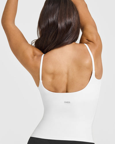 SoftMotion™ Strappy Vest with Built in Bra Shelf | White