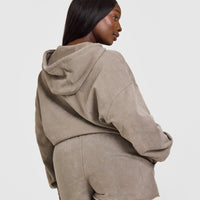 Raw Lounge Oversized Zip Hoodie | Washed Warm Sand