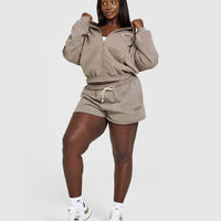 Raw Lounge Oversized Zip Hoodie | Washed Warm Sand