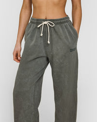 Raw Lounge Wide Leg Joggers | Washed Dark Khaki
