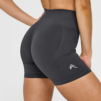 Effortless Seamless Shorts with White Logo | Coal
