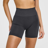 Effortless Seamless Shorts with White Logo | Coal