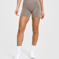 Effortless Seamless Shorts with White Logo | Minky