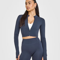 Timeless Crop Jacket | True Blue