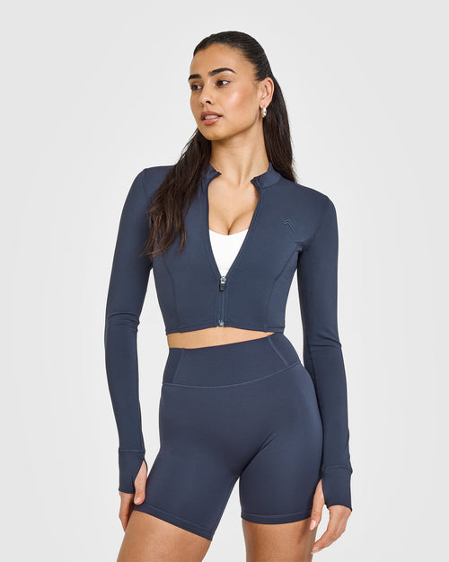 Oner Modal Timeless Crop Jacket | True Blue