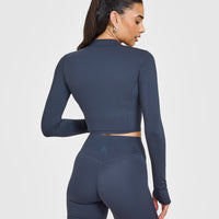 Timeless Crop Jacket | True Blue