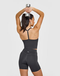 Timeless Square Neck Mid Vest | Coal