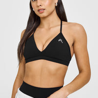 Unified Ultra Micro V Neck Bralette | Black