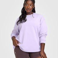 Oversized Washed Long Sleeve Top | Lavender Purple