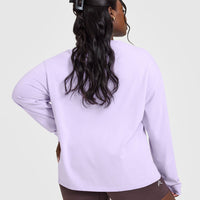 Oversized Washed Long Sleeve Top | Lavender Purple