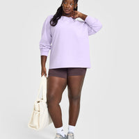 Oversized Washed Long Sleeve Top | Lavender Purple