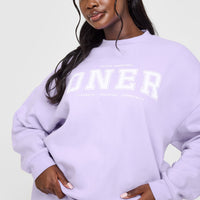 Mid Weight Sweatshirt With Printed Logo | Lavender Purple