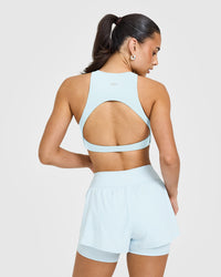 SoftMotion™ High Neck Sports Bra |  Cloud Blue