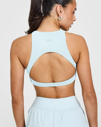 SoftMotion™ High Neck Sports Bra |  Cloud Blue