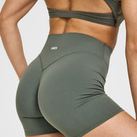 SoftMotion™ Shorts 6" with White Logo | Dark Khaki