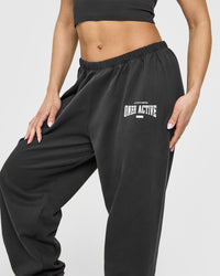 Lightweight Joggers With Athletic Graphic | Soft Black