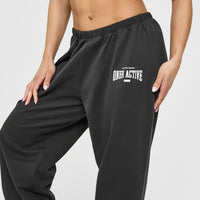 Lightweight Joggers With Athletic Graphic | Soft Black
