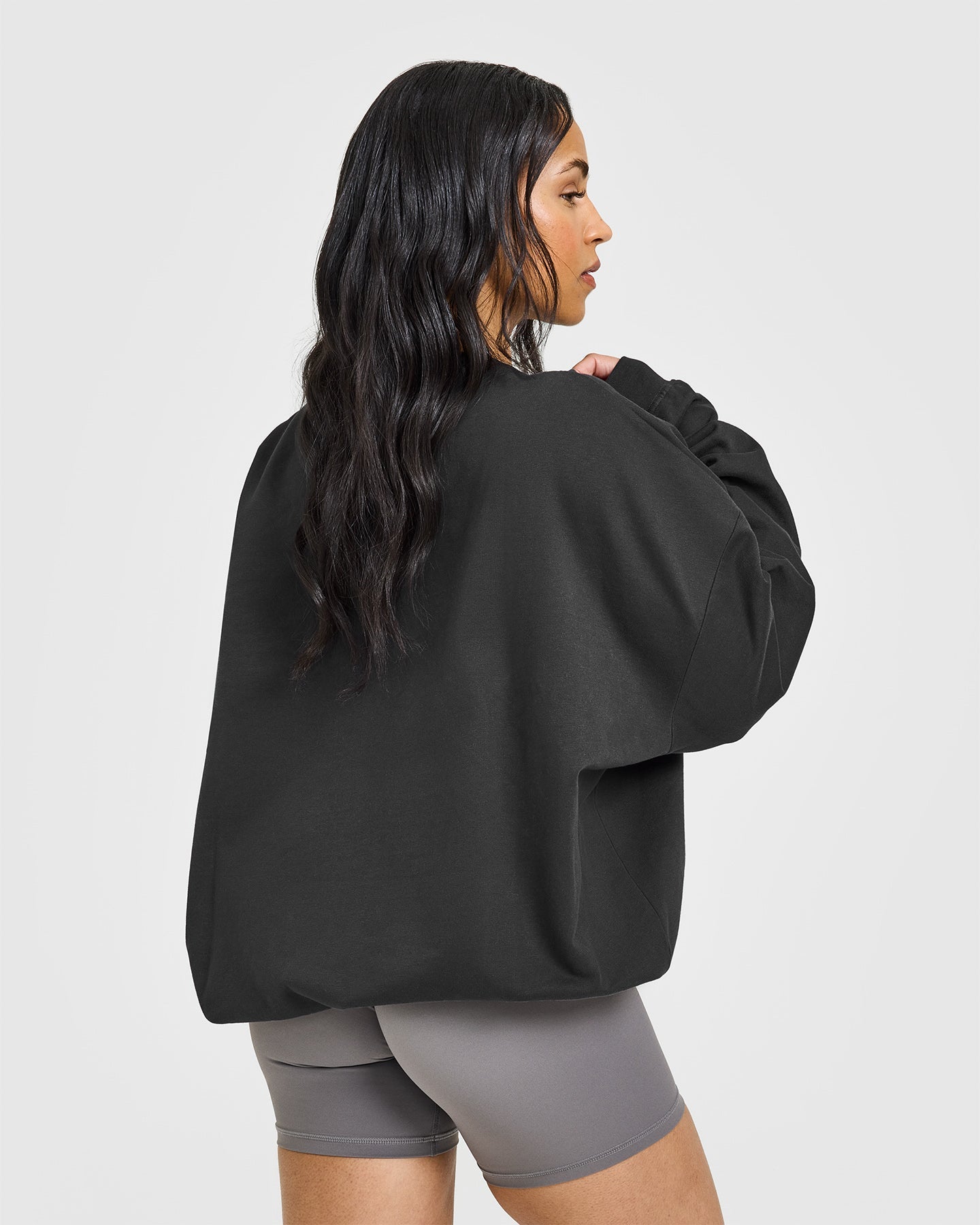 Lightweight Sweatshirt with Athletic Graphic | Soft Black