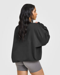 Lightweight Sweatshirt with Athletic Graphic | Soft Black
