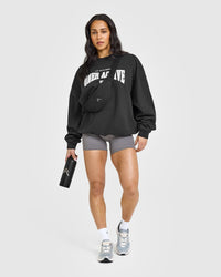 Lightweight Sweatshirt with Athletic Graphic | Soft Black