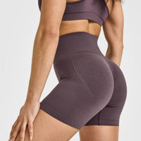 Effortless Seamless Shorts with White Logo | Umber Brown