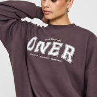 Mid Weight Sweatshirt With Printed Logo | Umber Brown
