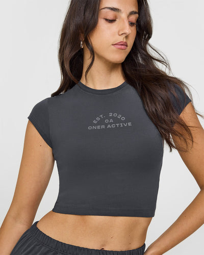 Cotton Baby T-Shirt with Graphic | Coal