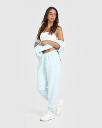 Lightweight Joggers With Graphic | Cloud Blue