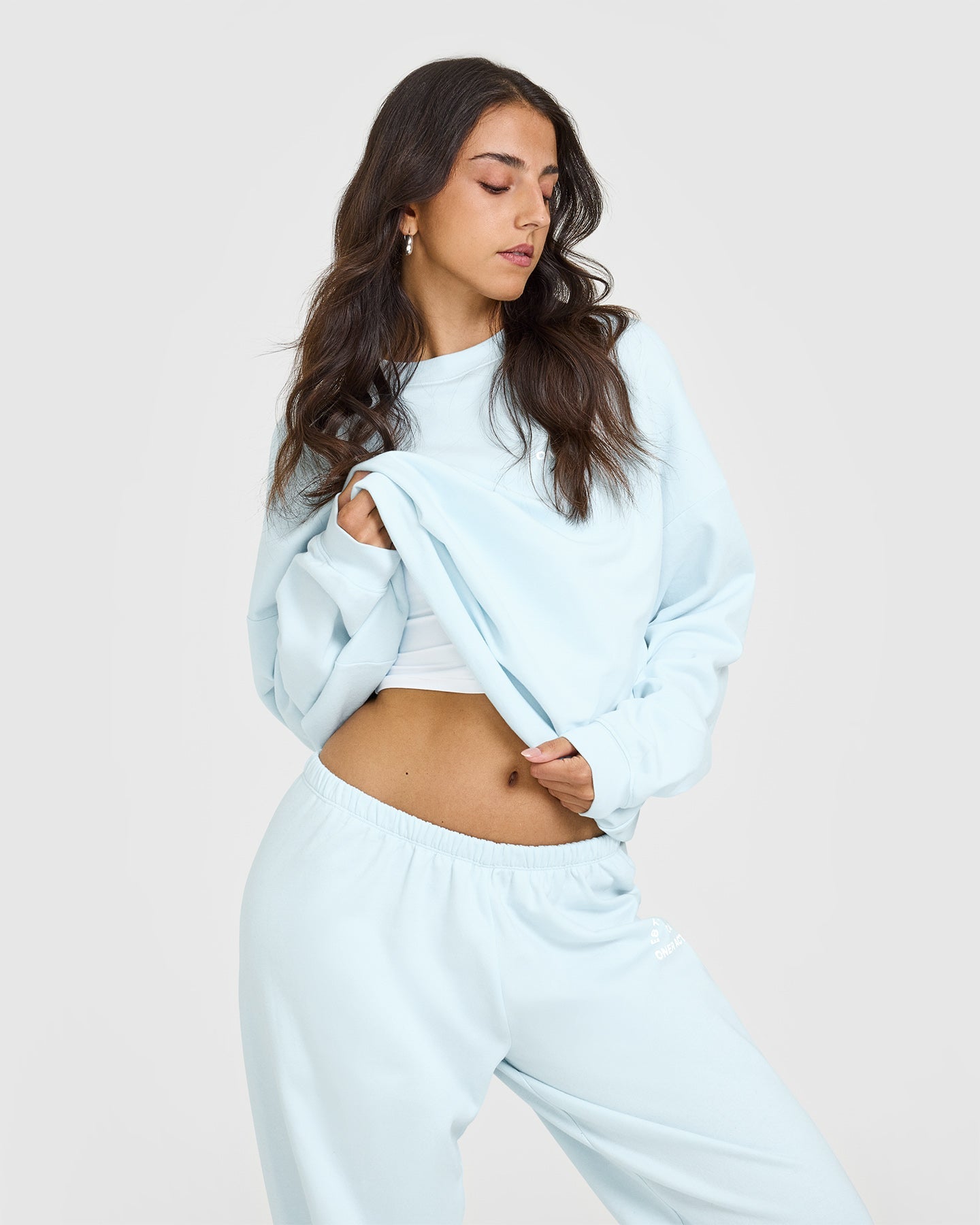 Lightweight Joggers With Graphic | Cloud Blue