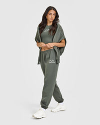 Lightweight Joggers With Graphic | Dark Khaki