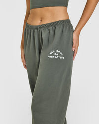 Lightweight Joggers With Graphic | Dark Khaki