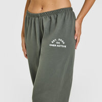 Lightweight Joggers With Graphic | Dark Khaki
